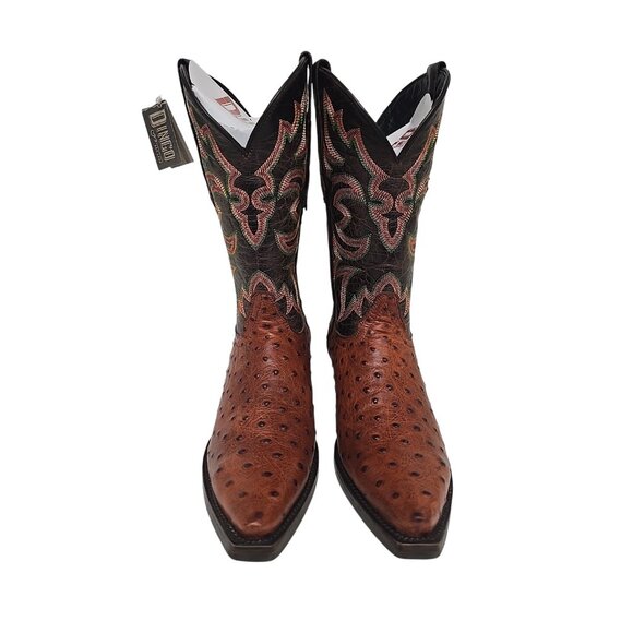 Dingo Men's DI 115 Outlaw Embroidered Ostrich Print Western Boot Cognac 9.5D - Picture 5 of 6